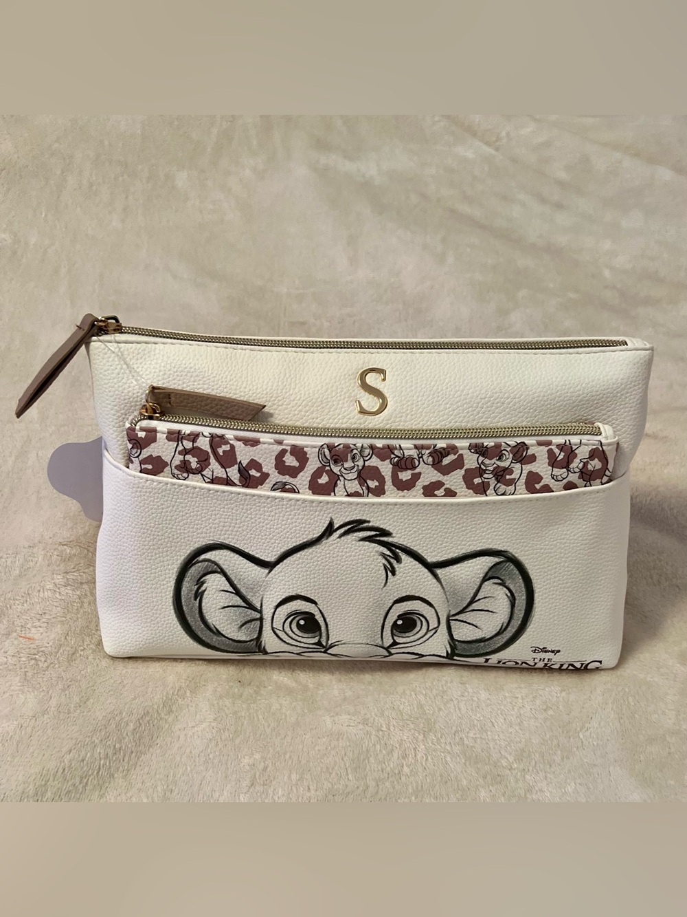 Primark Lion King Simba cosmetic bag and pouch- initial “S”